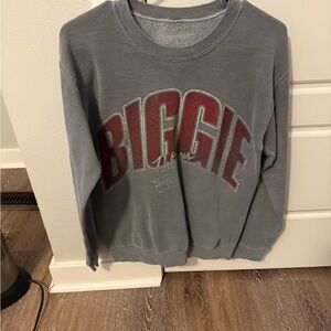 Fashion Nova Gray and Red Graphic Sweater